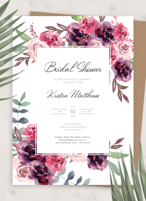 Retirement Printable Editable Text Invitation Pink Stripes Pink Flowers Gold Digital Download Birthday Baby Shower Graduation Wedding