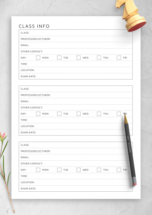 high school homework planner template