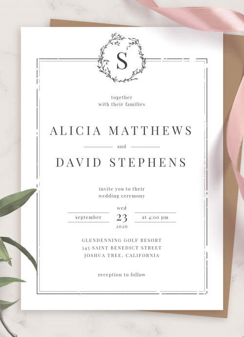 Wedding Invitation Templates - Download or Order prints