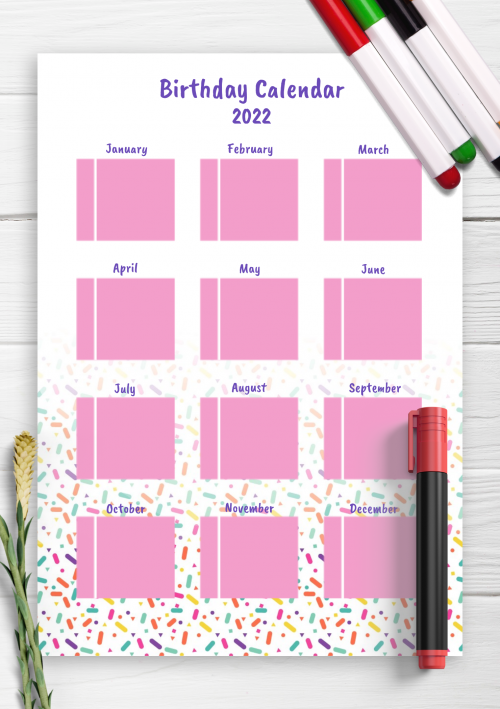 Birthday Calendar Template Word Database