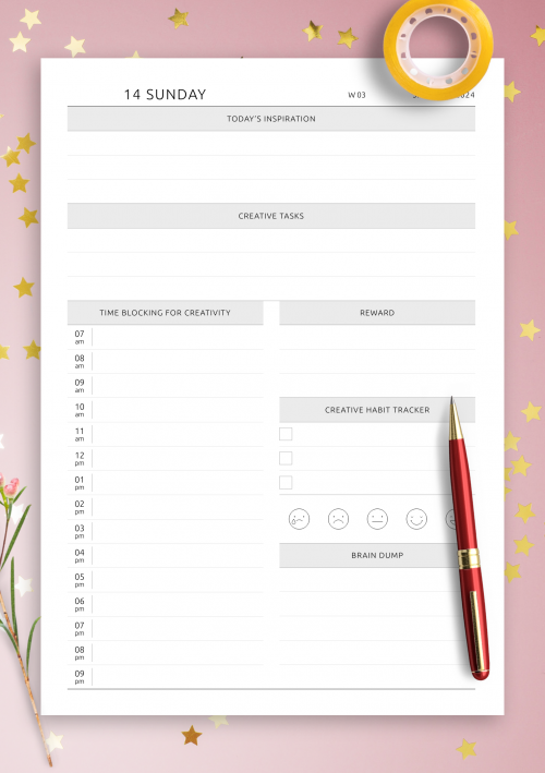  Daily Planner Notepad - A5 Calendar, Scheduler