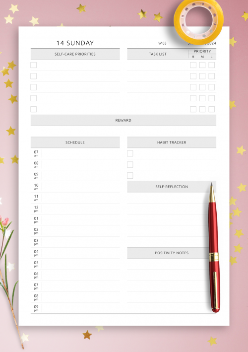 Printable Daily to Do List, Daily Agenda Planner, Printable to Do List,  Student Agenda, Daily Action Plan, PDF Calendar Plan, Day Planner 