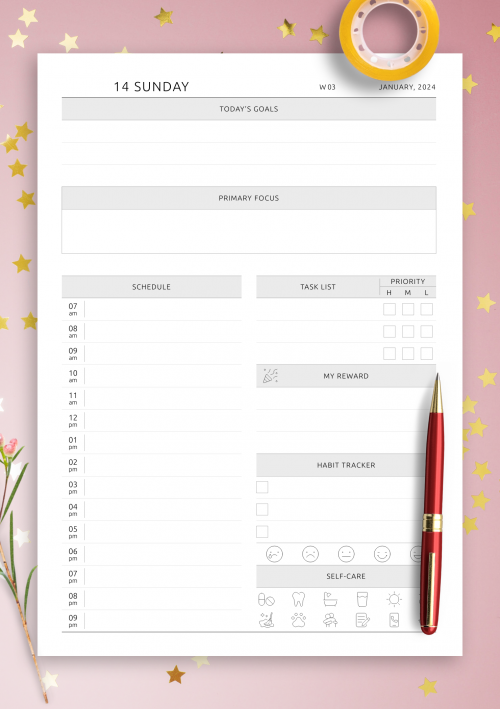 Printable Daily Planner, Simple Daily Organizer, Minimalist Daily Office  Planner, Digital Download Daily Planner 