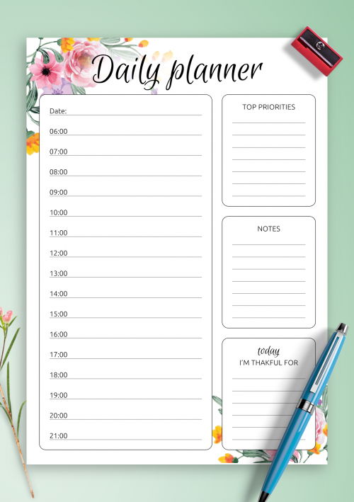 Free Daily Task Planner Template Business Format