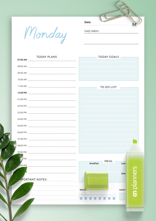 free floral daily schedule template pdf