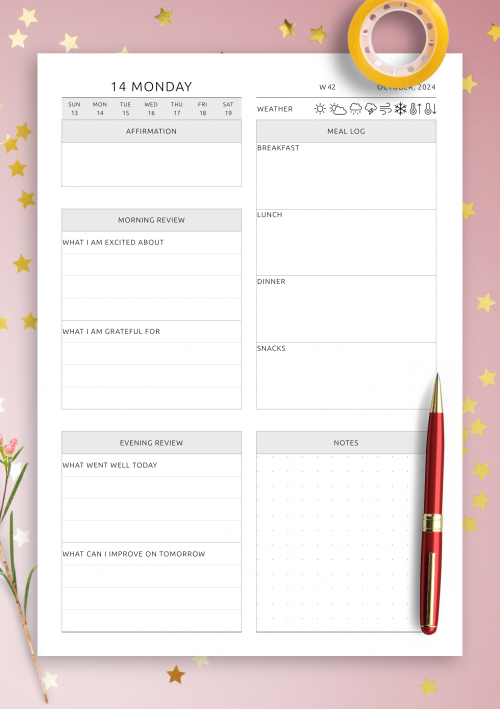 DAILY PLANNER to Do List Printable Productivity Day Planner for Work Work  Day Diary Insert Template Pdf, Excel Organize 