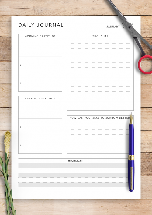 Daily Planner Templates Printable Download PDF
