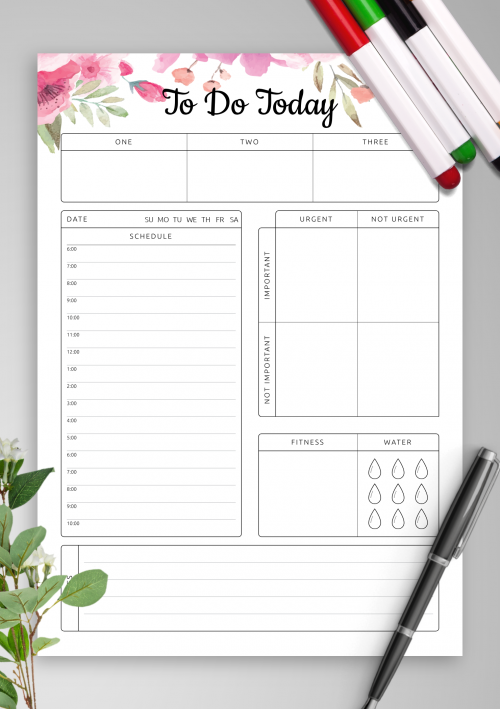 Daily Calendar Template Printable