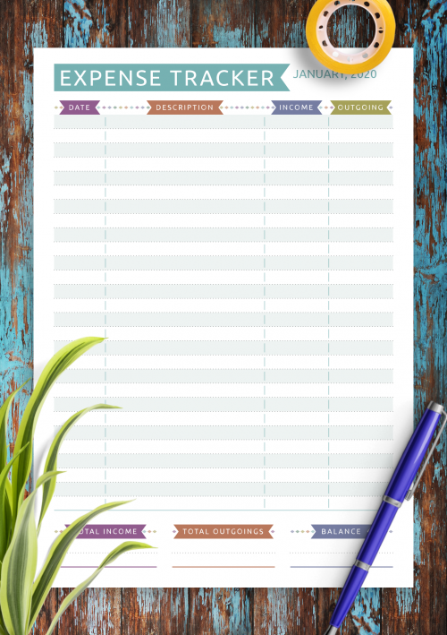 free daily expense tracker printable