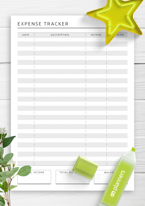 simple expense tracker printable