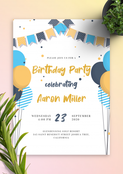 Sample party invitations