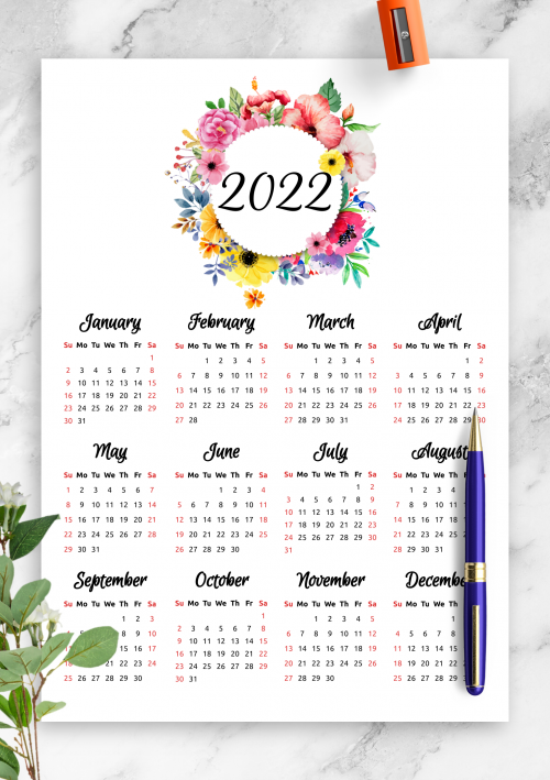 2021 2022 Printable Calendar For 2 Years