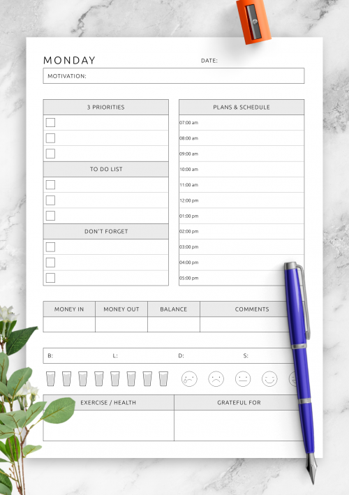 Daily Planner Templates - Download PDF