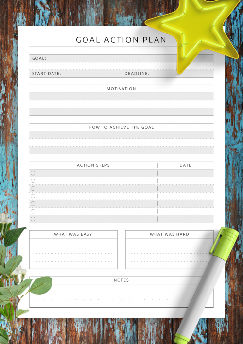 Goals For 2024 Printable Template Free