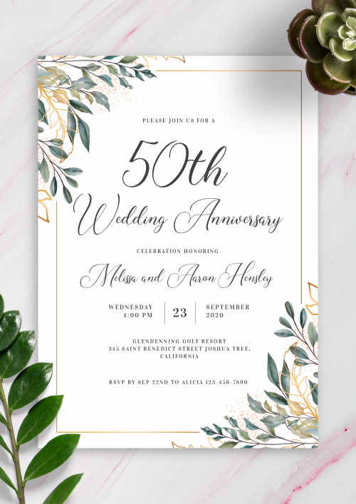 Anniversary Invitations Download PDF Or Buy Prints