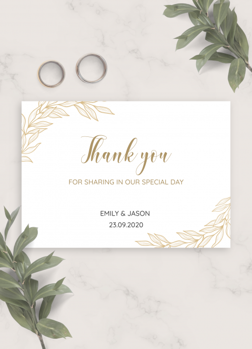 Wedding Thank You Cards Download Or Order Printed