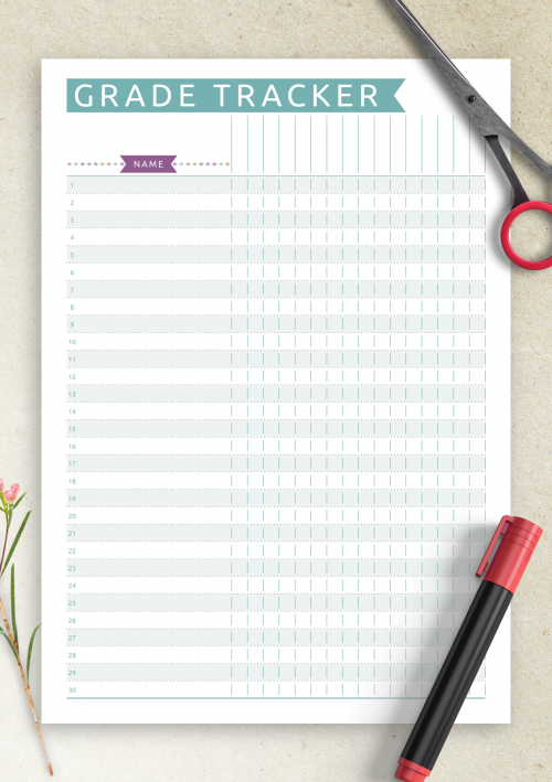 Printable Gradebook Pdf Printable World Holiday