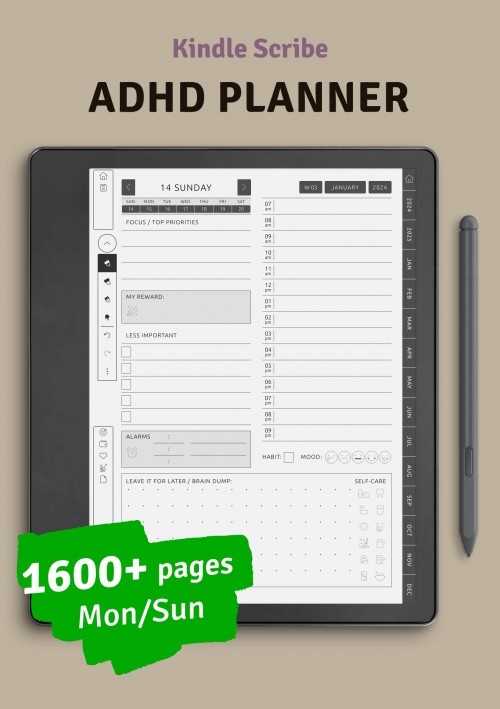 Thumbnail image for Kindle Scribe ADHD Planner