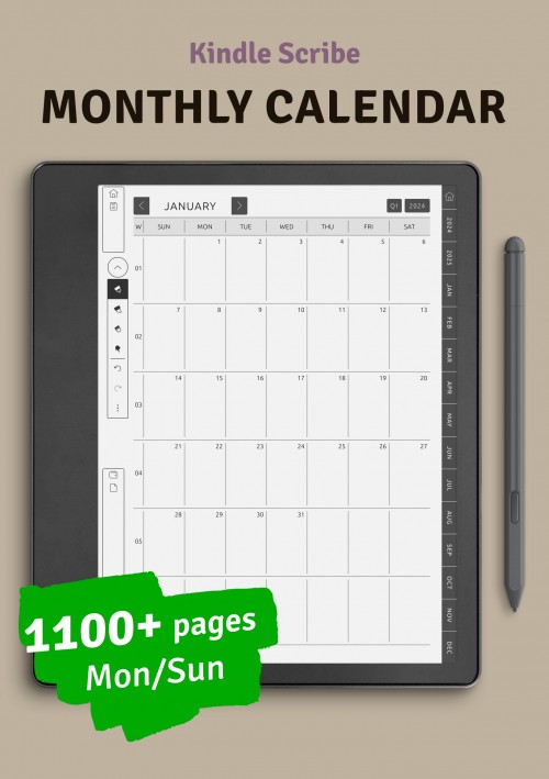 Kindle Scribe Monthly Calendar (5 years) first image