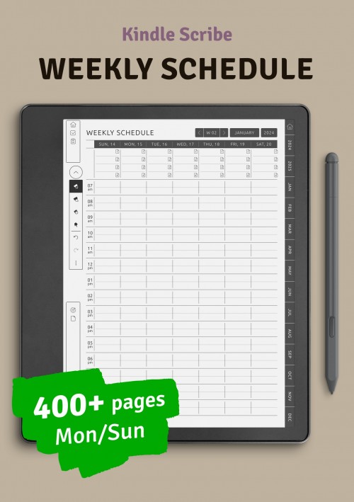 Kindle Scribe Weekly Schedule planner