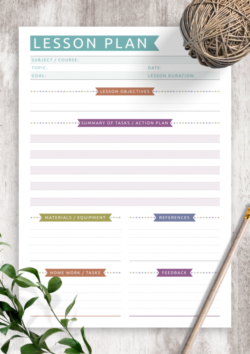 Lesson Plan Template Printable from onplanners.com