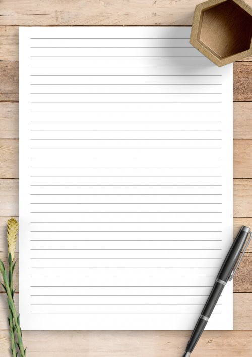 download printable lined paper template narrow ruled 14