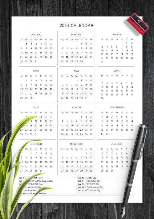 Printable 2024 Calendars