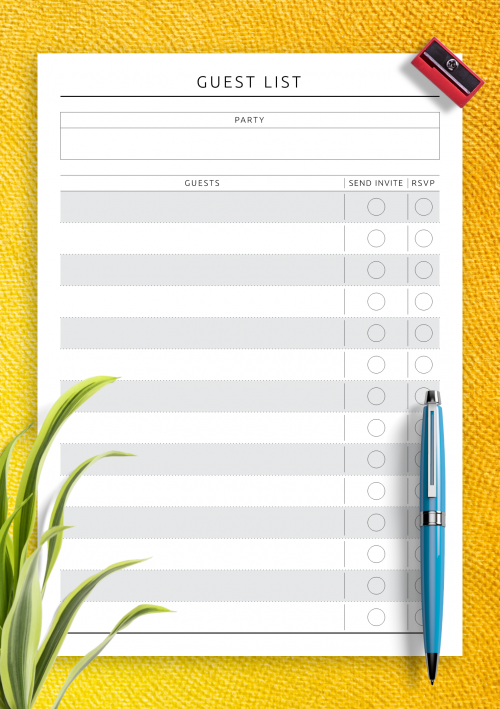 Party Guest List Template from onplanners.com