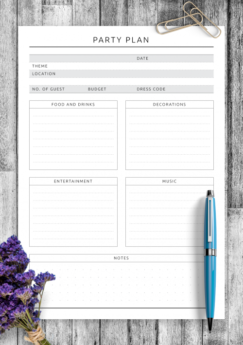 Party Planner Templates - Download Event Planning PDF