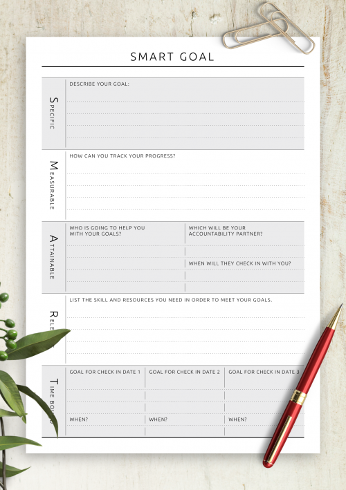 SMART Goal Templates 2022 