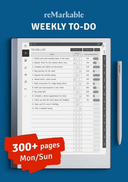 reMarkable Weekly To-Do Planner