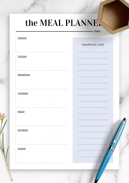 Printable Meal Planner Templates - Download PDF