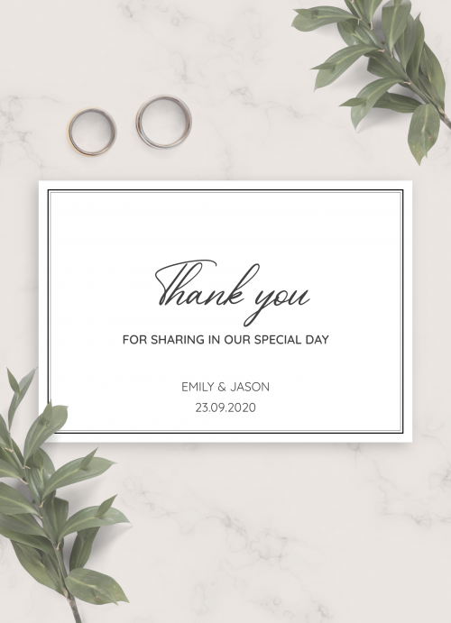 Photo Wedding Thank You Cards Card Printable Postcard Template Paper 