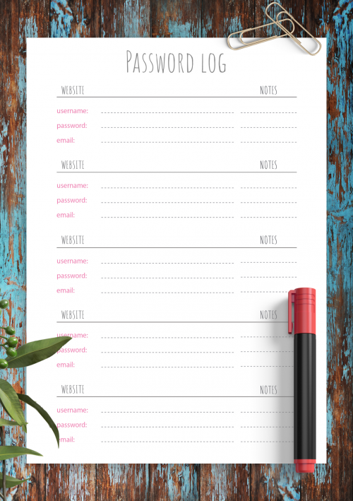 Password Tracker, Password Keeper, Filofax A5, A4, Letter Size, Planner  Binder, Filofax A5, Instant Download, Planner Pages, Planner Design –