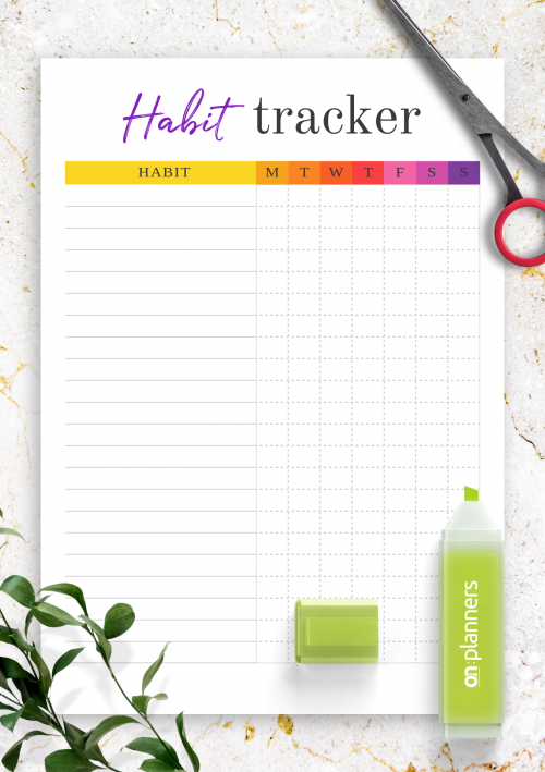 FREE Habit Tracker Template, Customizable