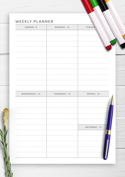 fun printable weekly calendar