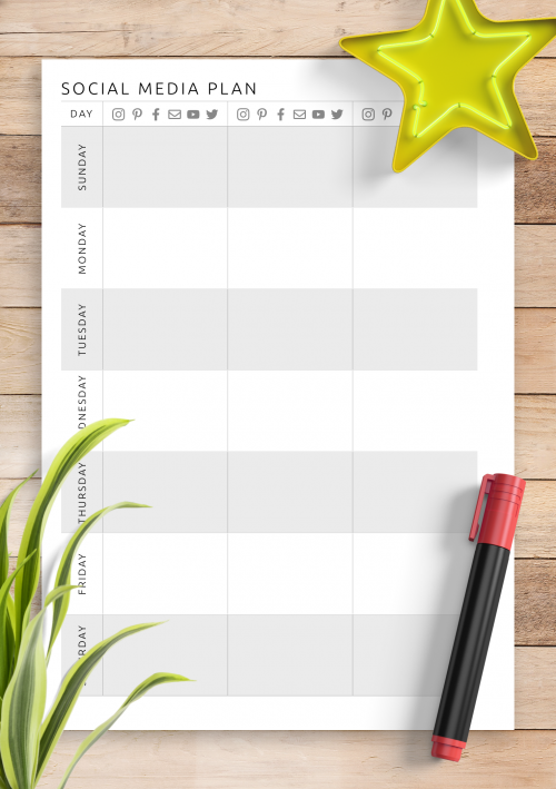 download printable social media planner template pdf