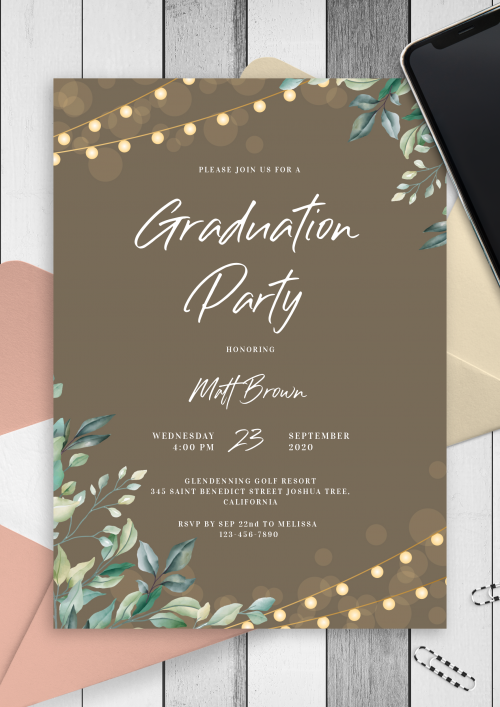 Graduation Party Afro Girl Invitation Template