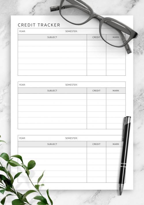 assignment tracker printable