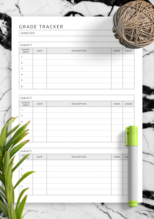 homework log template free