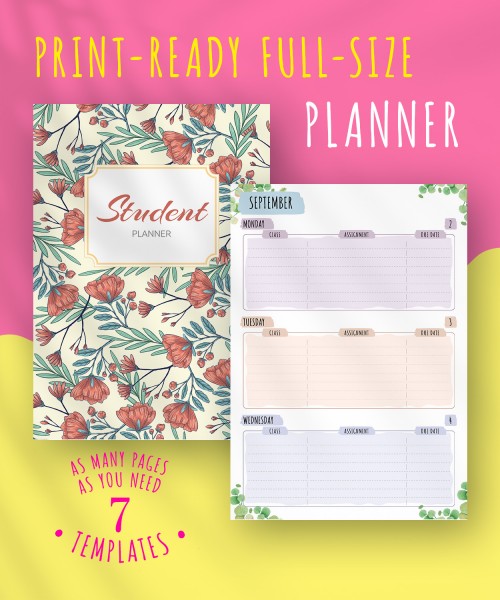 Free Printable Student Homework Planner Template - Paper Trail Design