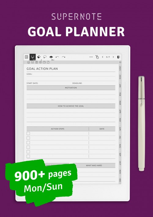 Goal Planner for Supernote Tablets