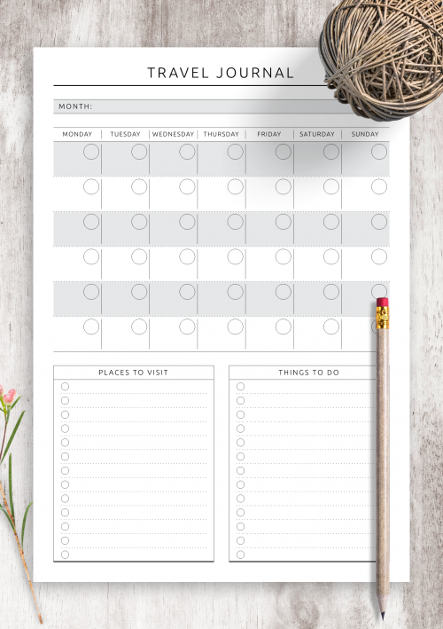 travel diary travel journal template