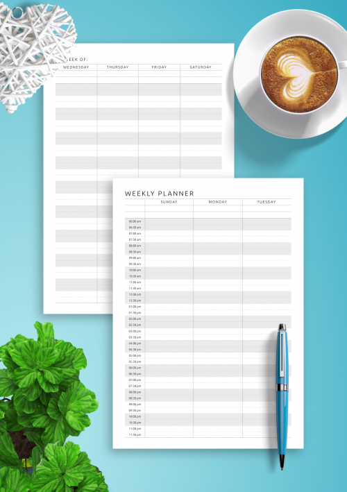 Greenery Weekly Planner Printable Weekly Agenda Refill on Two 