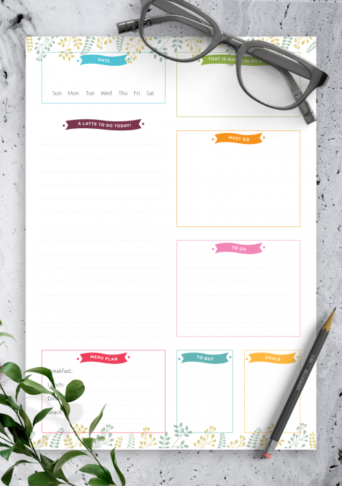 Daily Personal Planner Template