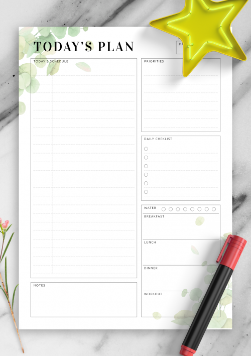 Printable Daily Planner No. 9 - Professional Work Planner – Puffin