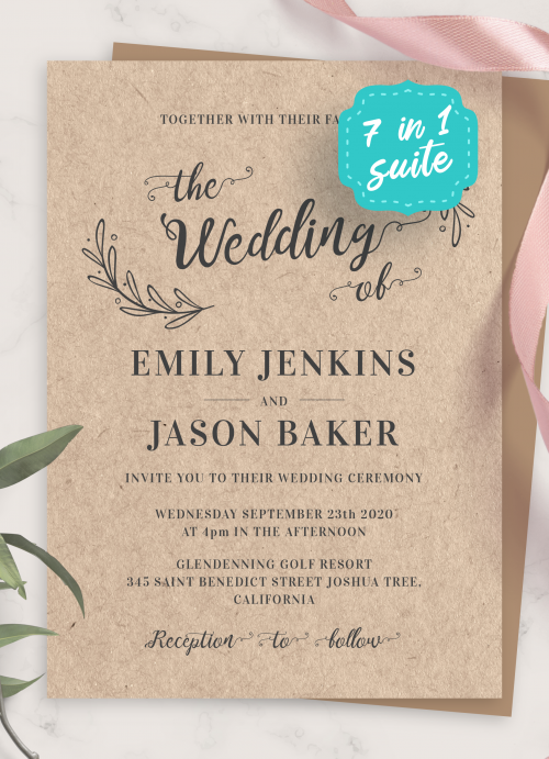 perfect for a more casual Printable includes RSVP Rustic Chalkboard Style Wedding Invitation Set rustic style wedding