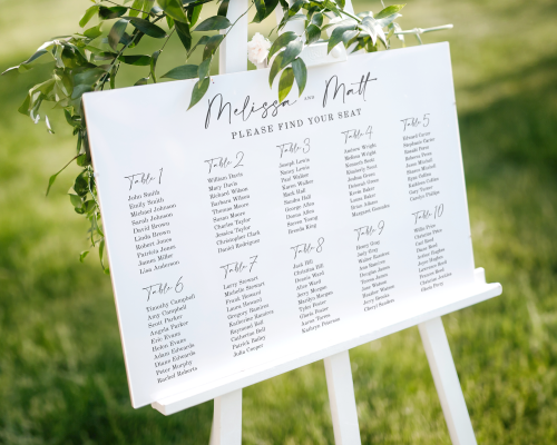 10 Tables Seating Chart for Wedding and other Occasions