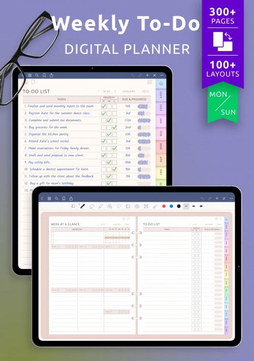 Weekly To-Do Digital Planner for iPad