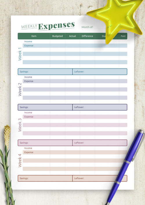 Printable Budget Templates Download Pdf A4 A5 Letter Size
